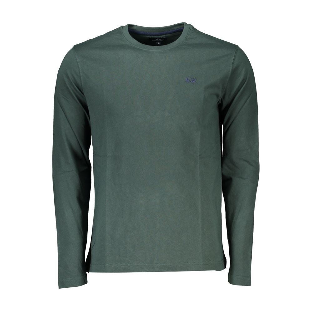 La Martina Green Cotton Long Sleeve T-Shirt