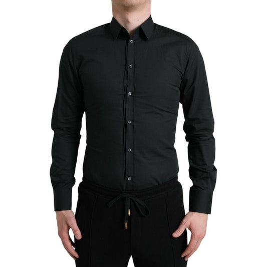 Dolce & Gabbana Black Cotton Shirt DO-1095-38