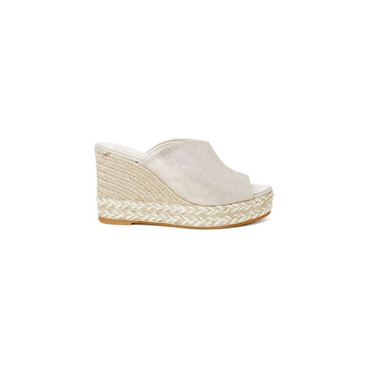 Espadrilles Gold Leather Platforms & Wedge