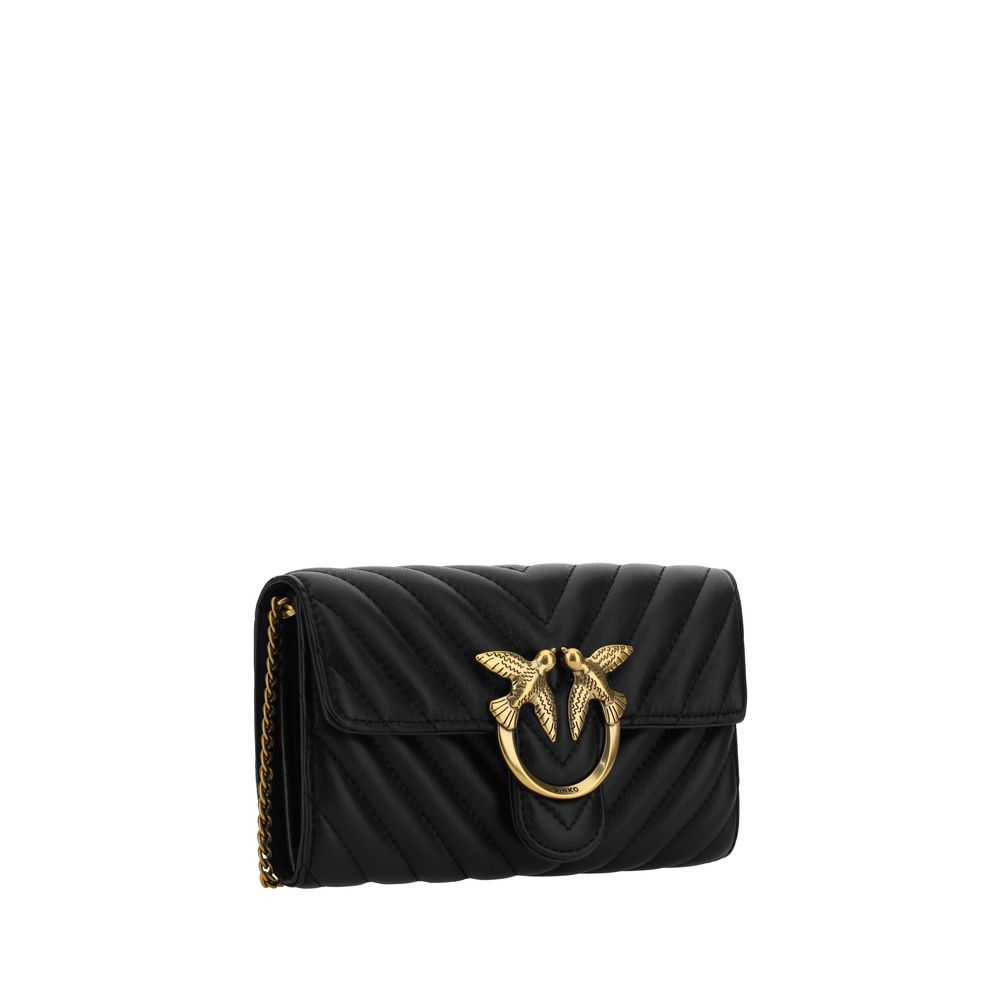 PINKO Black Calf Leather Bos Taurus Wallet