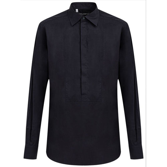 Dolce & Gabbana Navy Blue Cotton Shirt DO-832967320037963-IT40 | M
