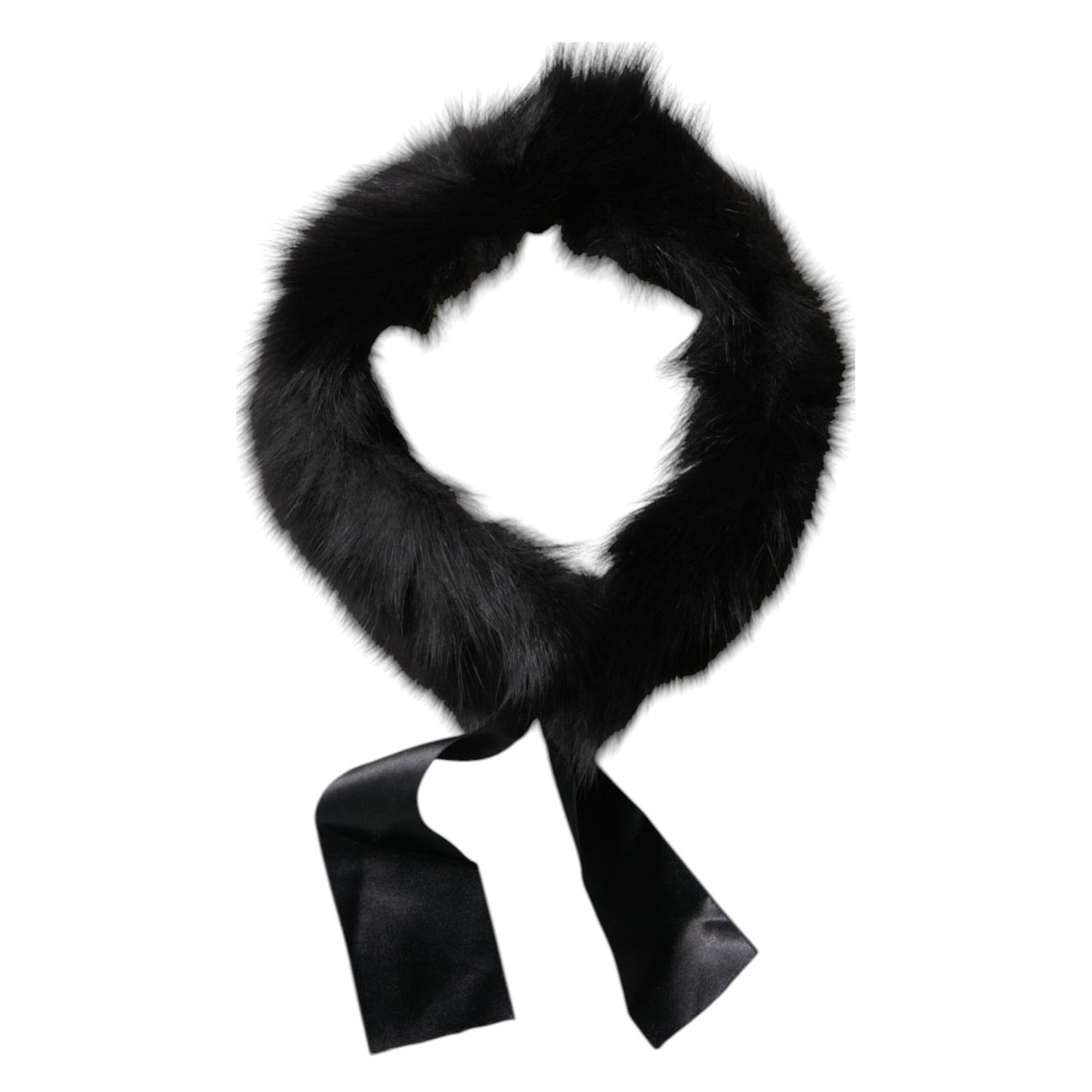 Dolce & Gabbana Black Fur Shoulder Collar Wrap Shawl Scarf