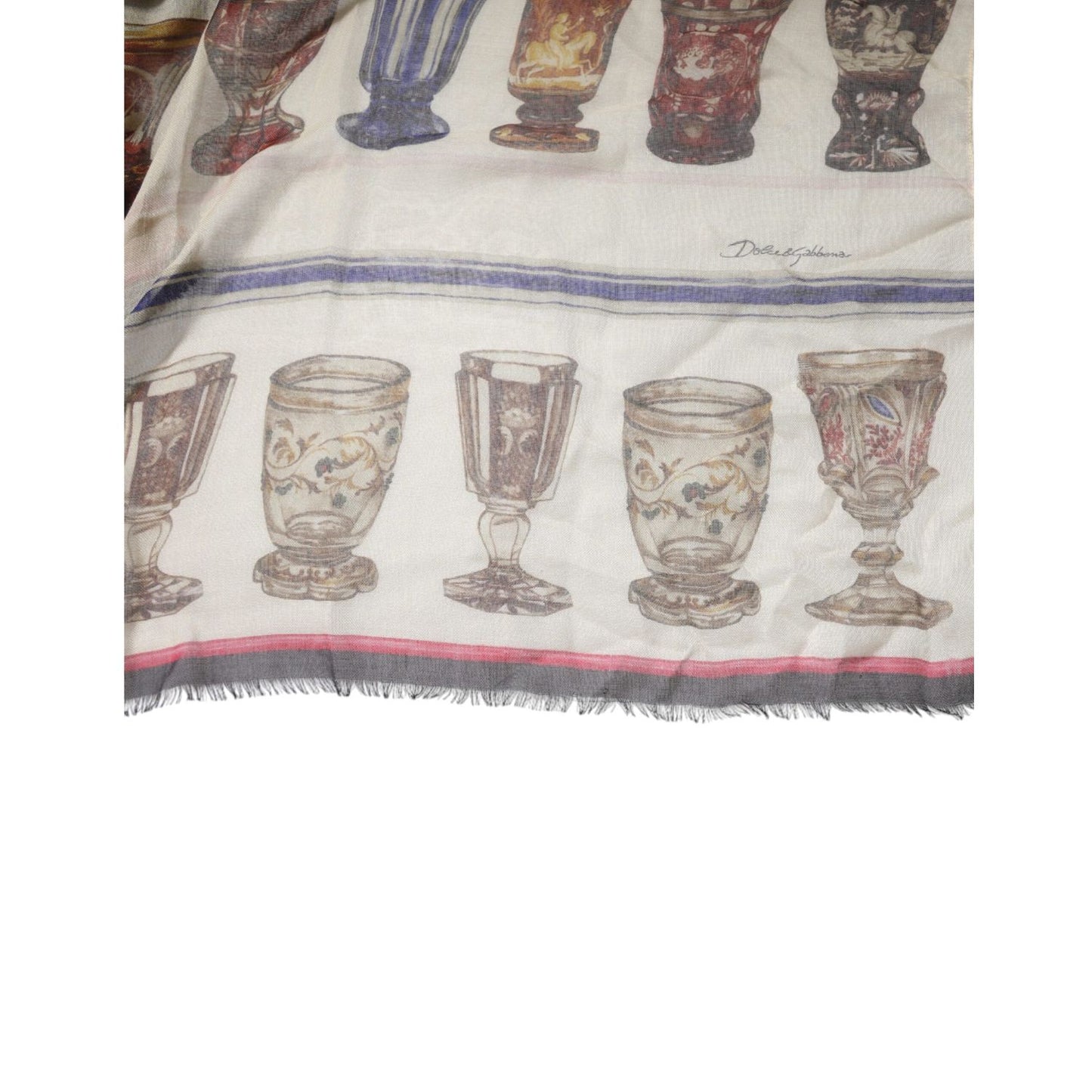 Dolce & Gabbana Multicolor Glass Cashmere Foulard Scarf