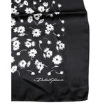 Dolce & Gabbana Black Floral Silk Square Wrap Shawl Scarf MS7192