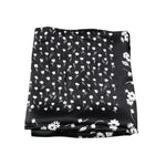 Dolce & Gabbana Black Floral Silk Square Wrap Shawl Scarf MS7194