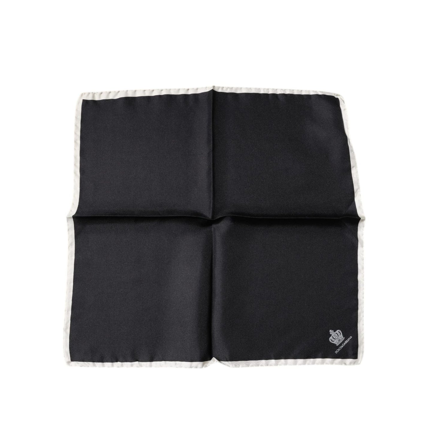 Dolce & Gabbana Black Crown Logo Square Handkerchief Scarf