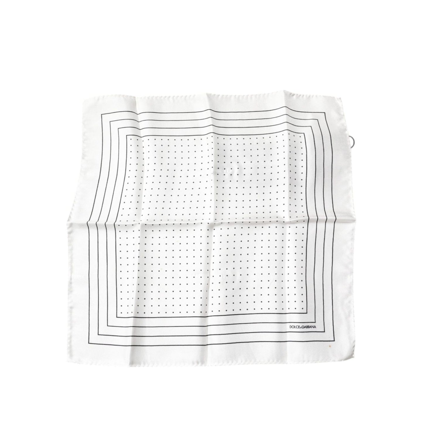 Dolce & Gabbana White Polka Dots Square Handkerchief Scarf MS7314