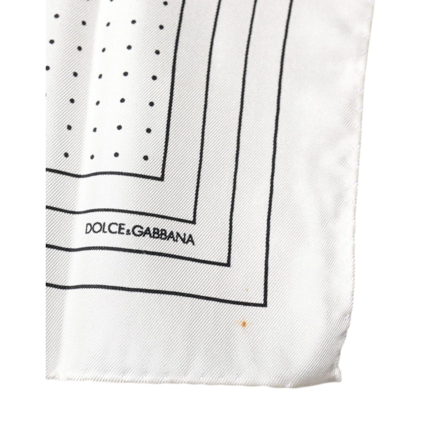 Dolce & Gabbana White Polka Dots Square Handkerchief Scarf MS7314