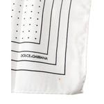 Dolce & Gabbana White Polka Dots Square Handkerchief Scarf MS7314
