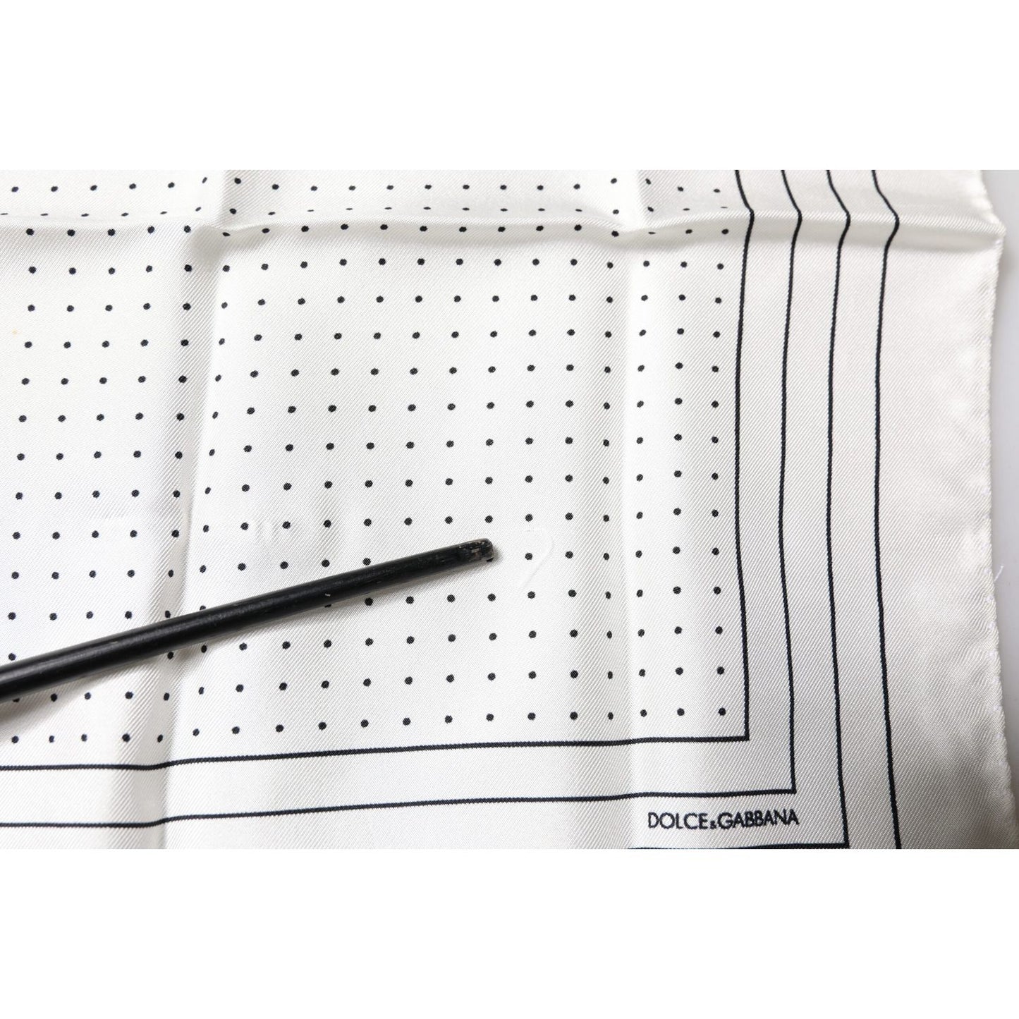 Dolce & Gabbana White Polka Dots Square Handkerchief Scarf MS7314