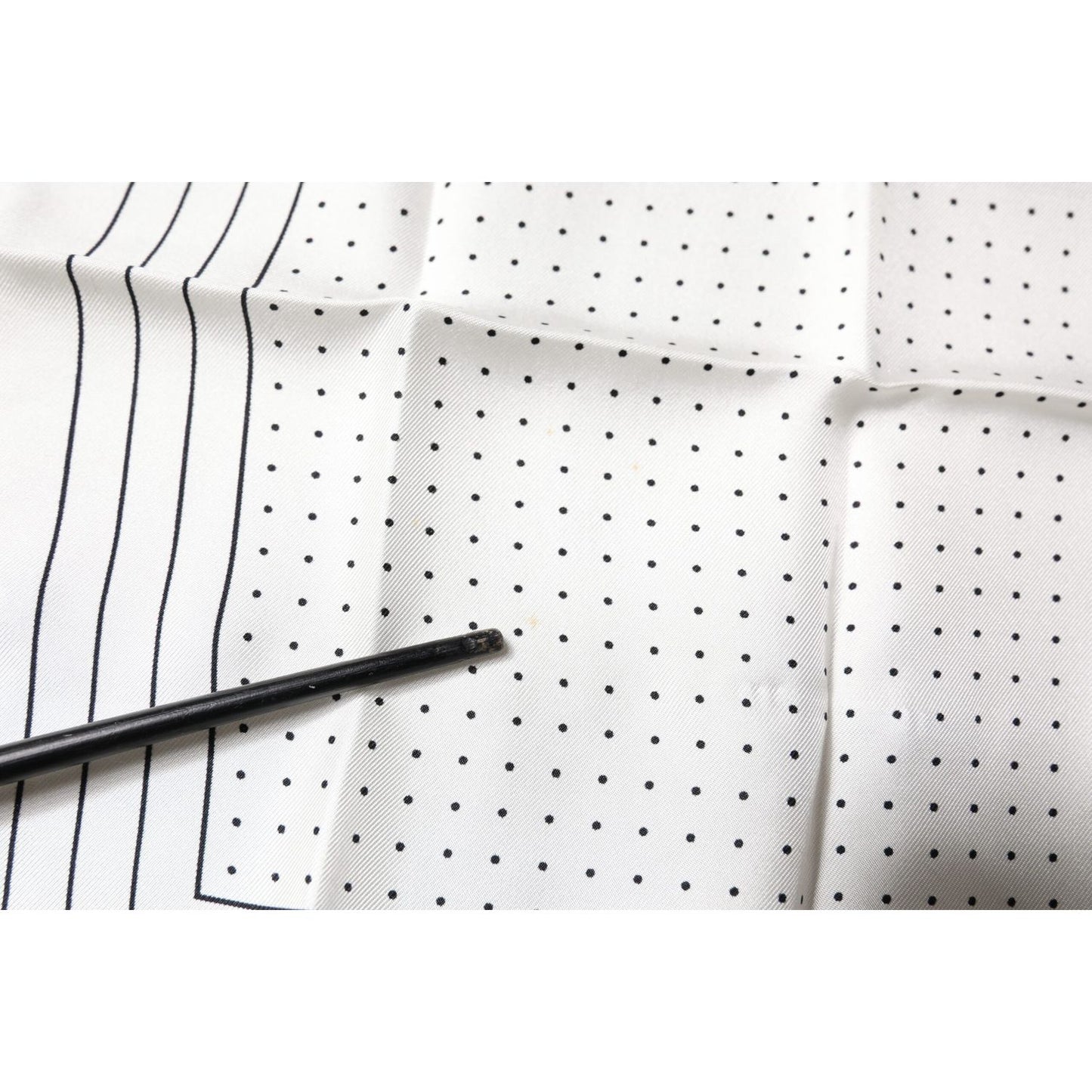 Dolce & Gabbana White Polka Dots Square Handkerchief Scarf MS7314
