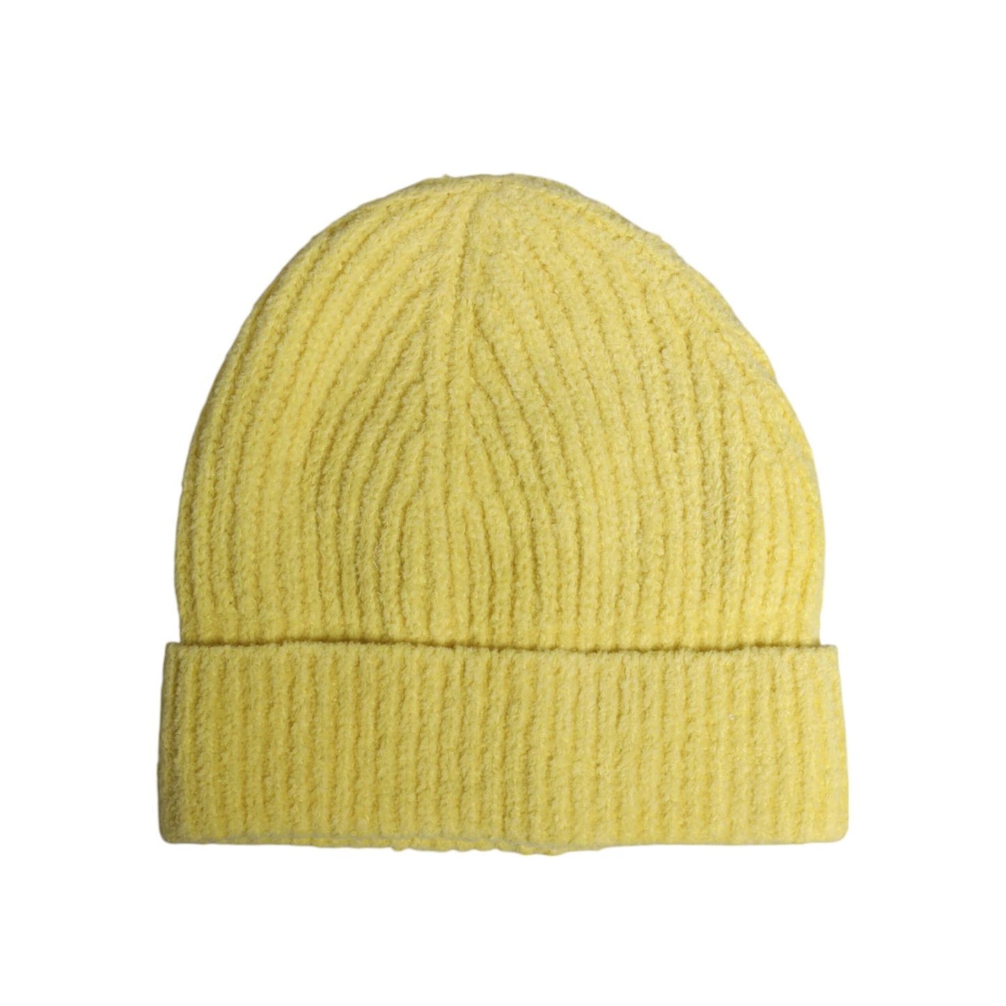 Dolce & Gabbana Yellow Cotton Knitted Winter Beanie Hat