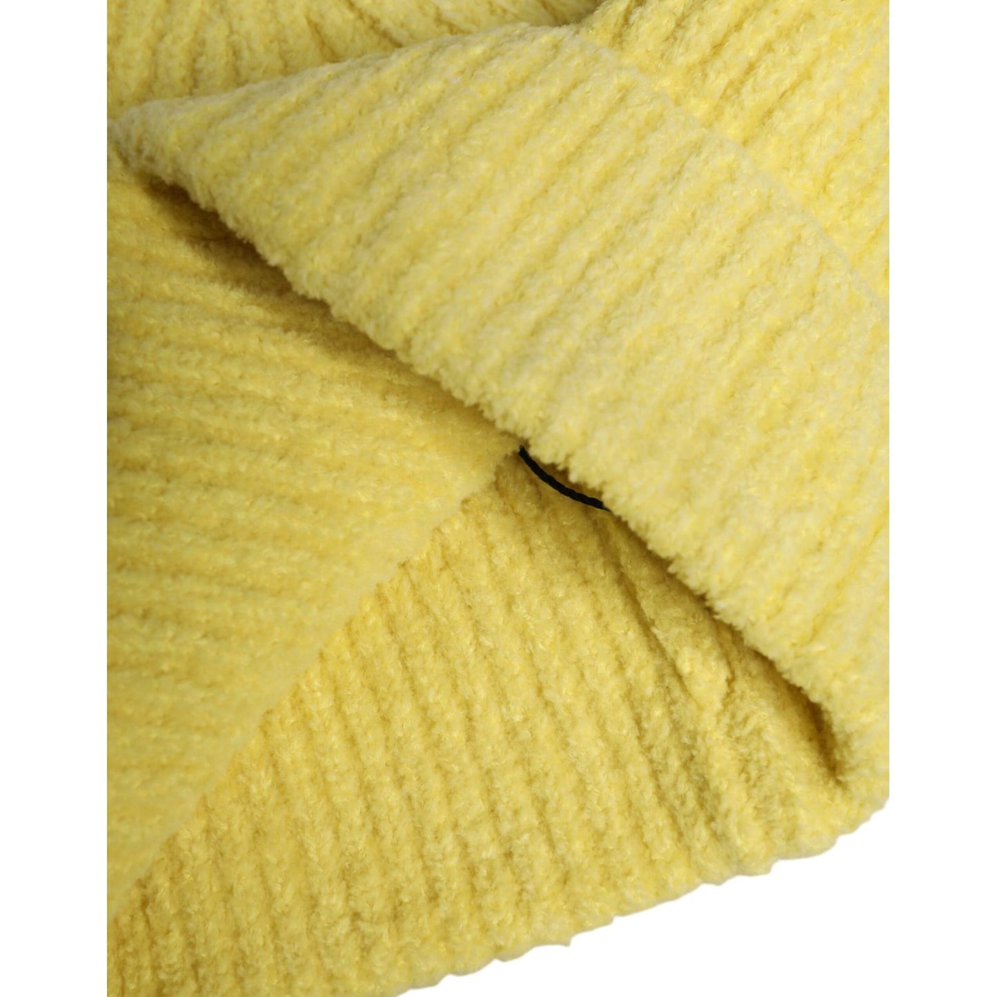 Dolce & Gabbana Yellow Cotton Knitted Winter Beanie Hat