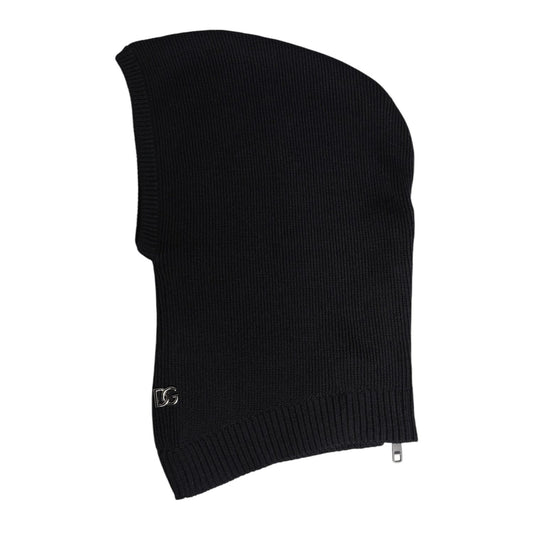 Dolce & Gabbana Black Wool Whole Head Wrap Balaclava Hat HAT9729