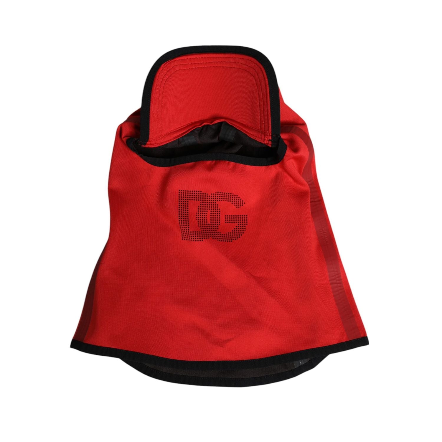 Dolce & Gabbana Red Logo Polyester Wide Brim Balaclava Hat