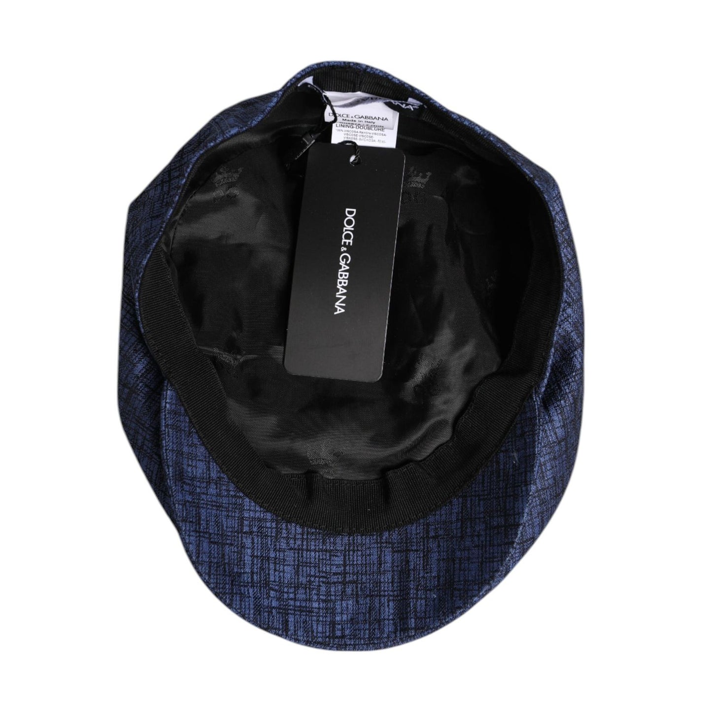 Dolce & Gabbana Blue Cotton Stretch Newsboy Hat
