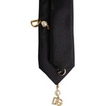 Dolce & Gabbana Black Logo Embellished Adjustable Necktie Tie