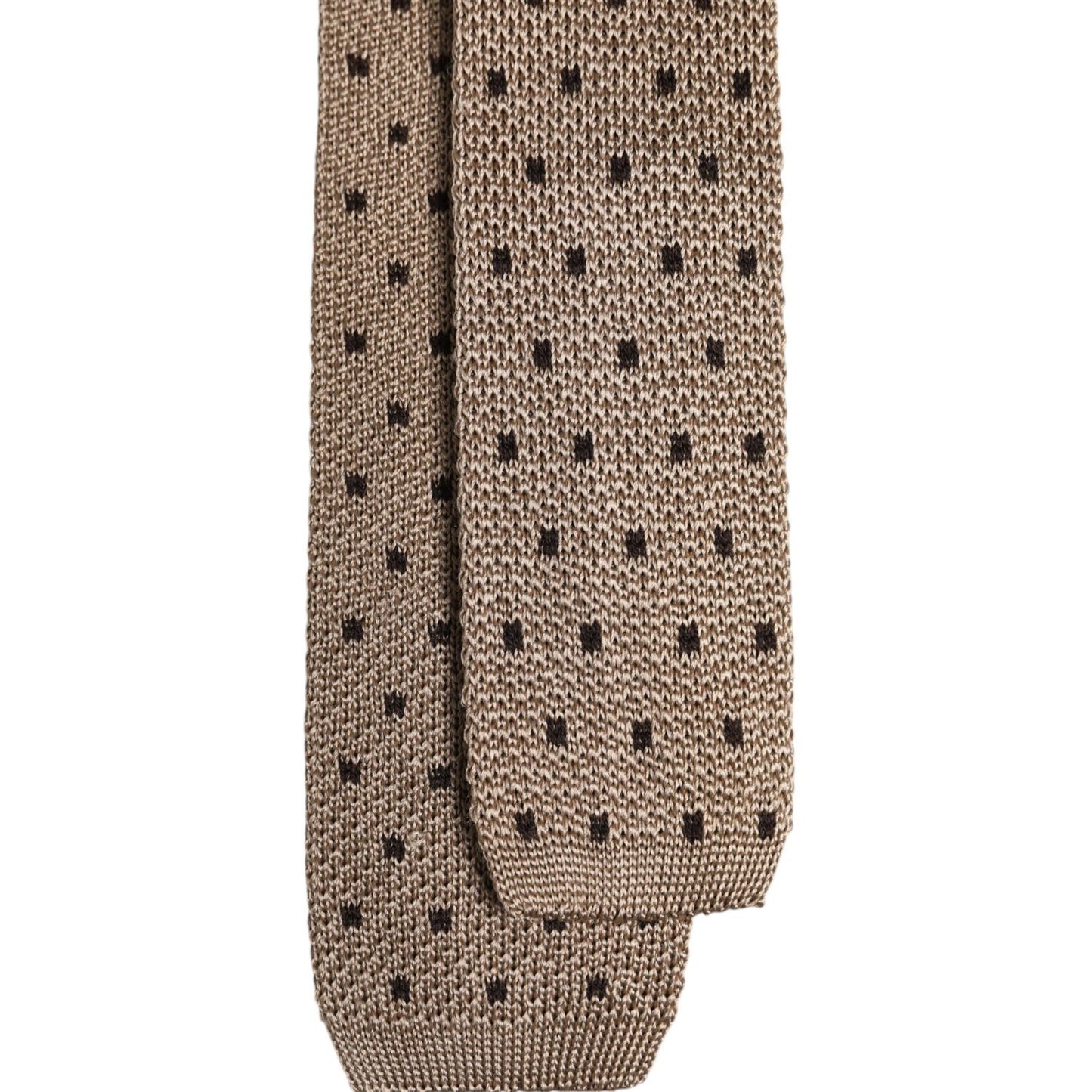 Dolce & Gabbana Beige Polka Dot Silk Adjustable Necktie Tie