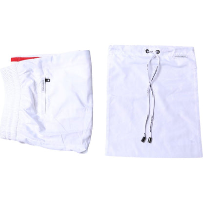 Dolce & Gabbana White Stripes Beachwear Shorts 2 Pc Swimwear