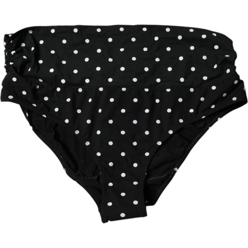 Dolce & Gabbana Black Polka Dot Swimsuit Bikini Bottom Swimwear BIK1945-4