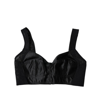 Dolce & Gabbana Black Nylon Balconcino Brassiere Underwear