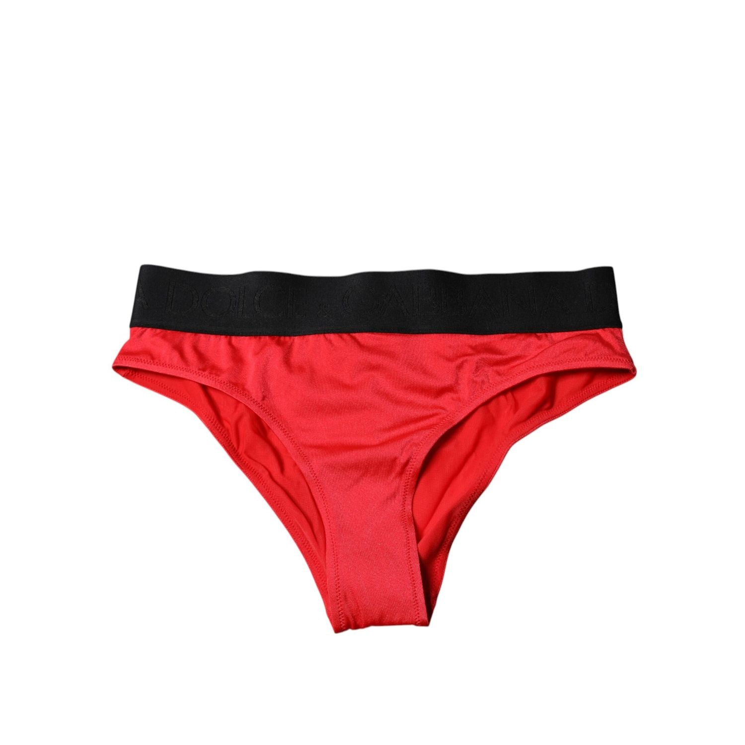 Dolce & Gabbana Red Nylon Stretch Mid Waist Panty Underwear
