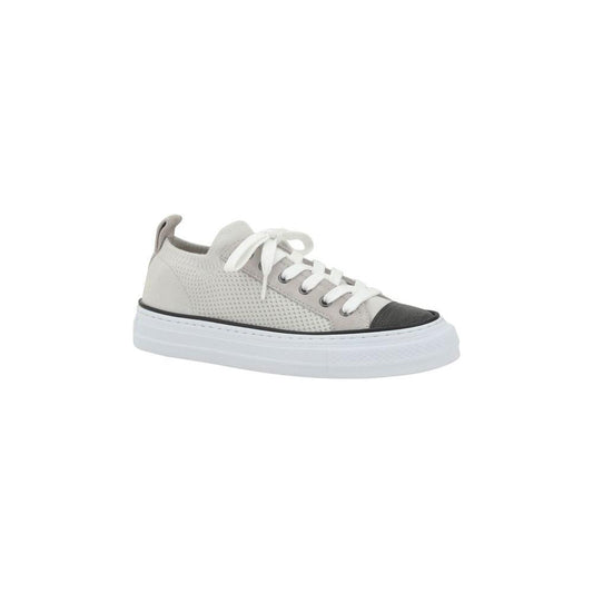 Brunello Cucinelli Mesh cotton and suede Sneakers
