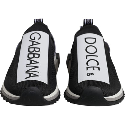 Dolce & Gabbana Black White Slip On Sorrento Sneakers Shoes