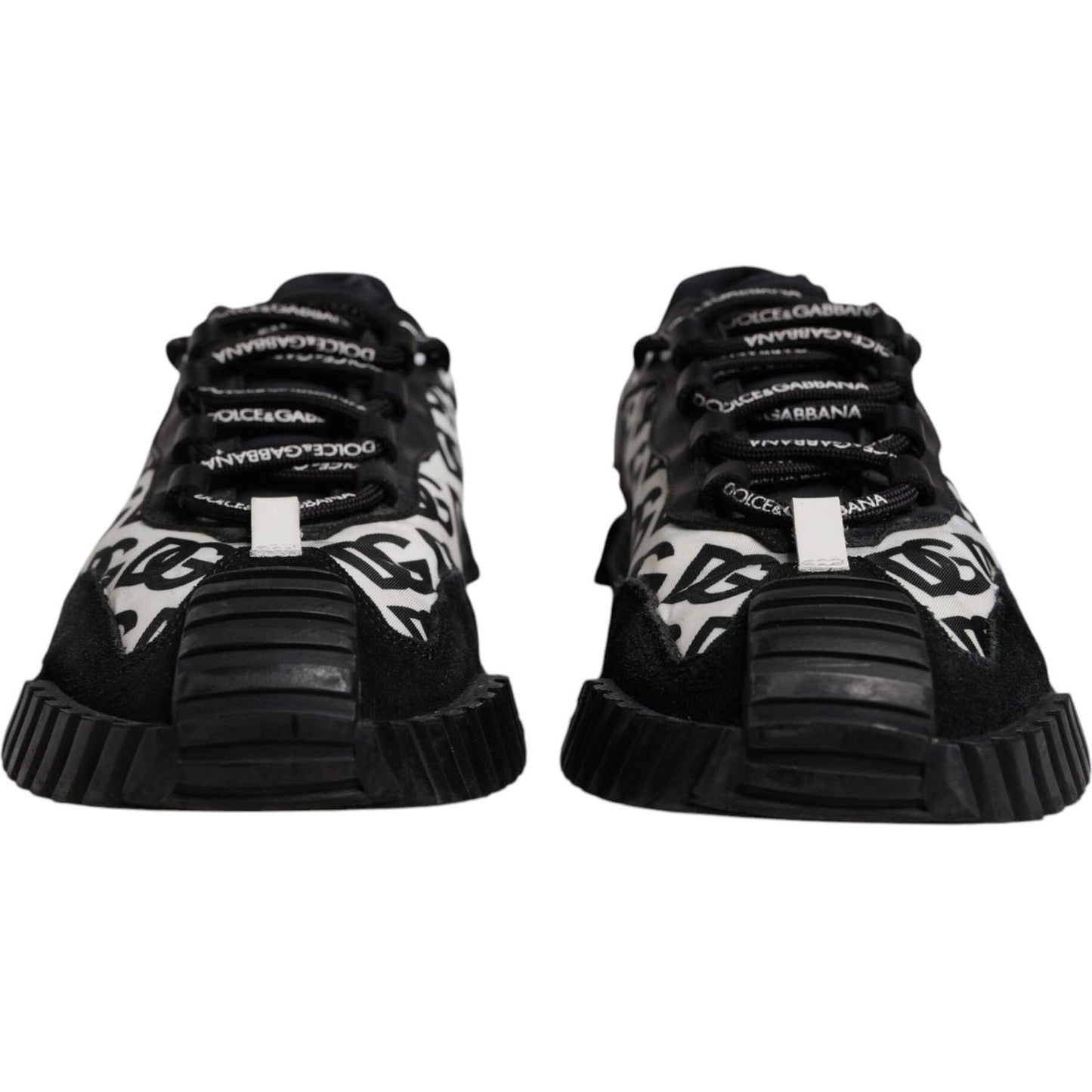 Dolce & Gabbana Black Logo Lace Up Low Top NS1 Sneakers Shoes