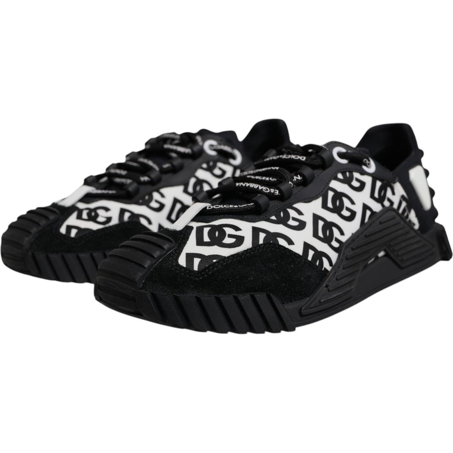 Dolce & Gabbana Black Logo Lace Up Low Top NS1 Sneakers Shoes