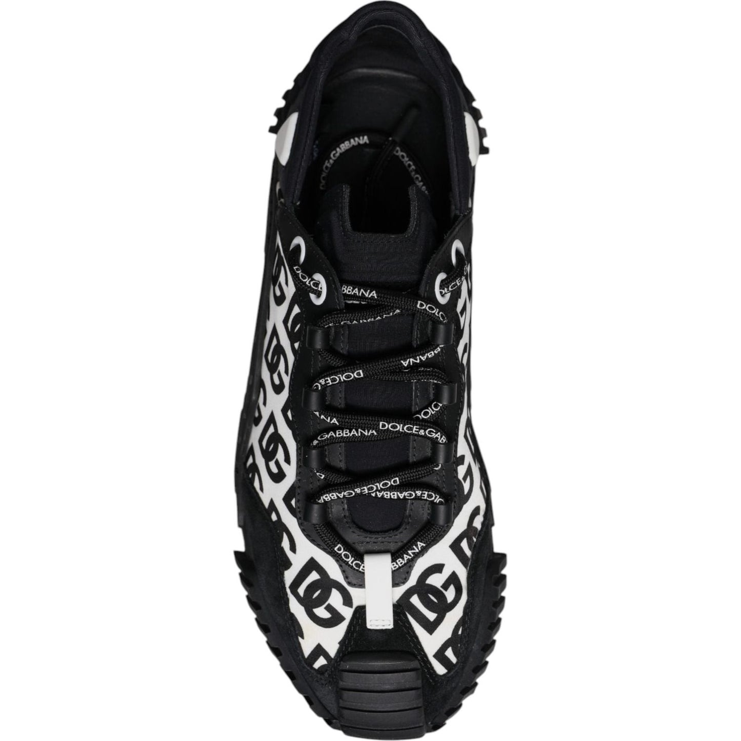 Dolce & Gabbana Black Logo Lace Up Low Top NS1 Sneakers Shoes