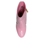 Dolce & Gabbana Pink Patent Leather Heel Mid Calf Boots Shoes