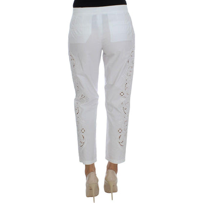 Dolce & Gabbana White Floral Cutout Dress Sicily Pants