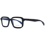 Yohji Yamamoto Black Men Glasses Frame, square full-rim design in black plastic with blue-filter, includes soft case, size 52-18-145.