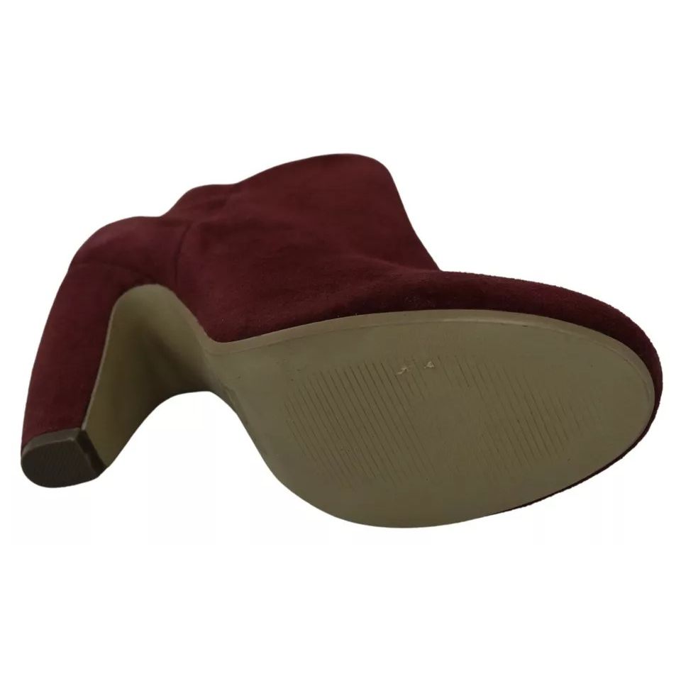 Steve Madden Maroon Blush Velvet Suede Penelope Ankle Boots Shoes