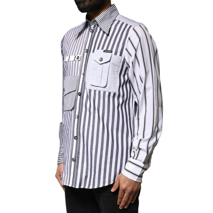 Dolce & Gabbana Multicolor Striped Button Down Casual Shirt