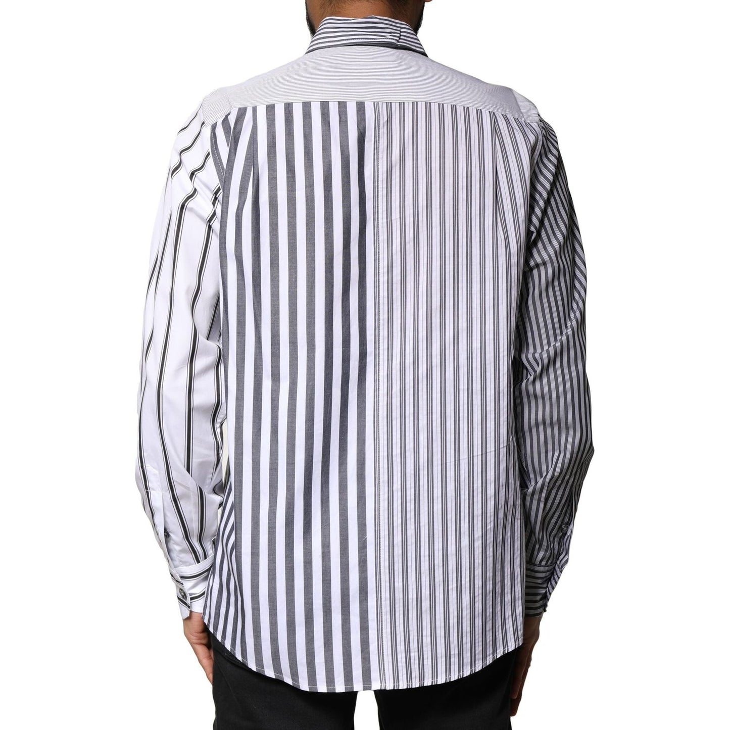 Dolce & Gabbana Multicolor Striped Button Down Casual Shirt TSH86351-37
