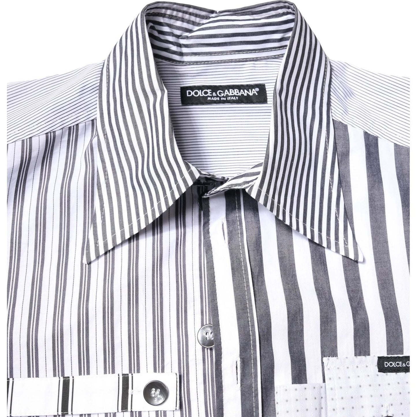 Dolce & Gabbana Multicolor Striped Button Down Casual Shirt TSH86351-37