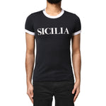 Dolce & Gabbana Black Sicilia Crew Neck Short Sleeve T-shirt TSH83364-44