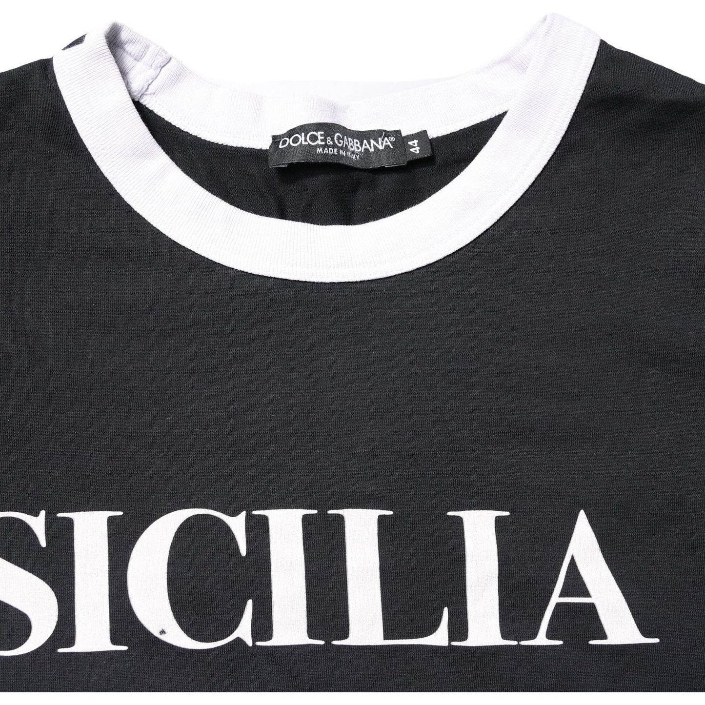 Dolce & Gabbana Black Sicilia Crew Neck Short Sleeve T-shirt TSH83364-44