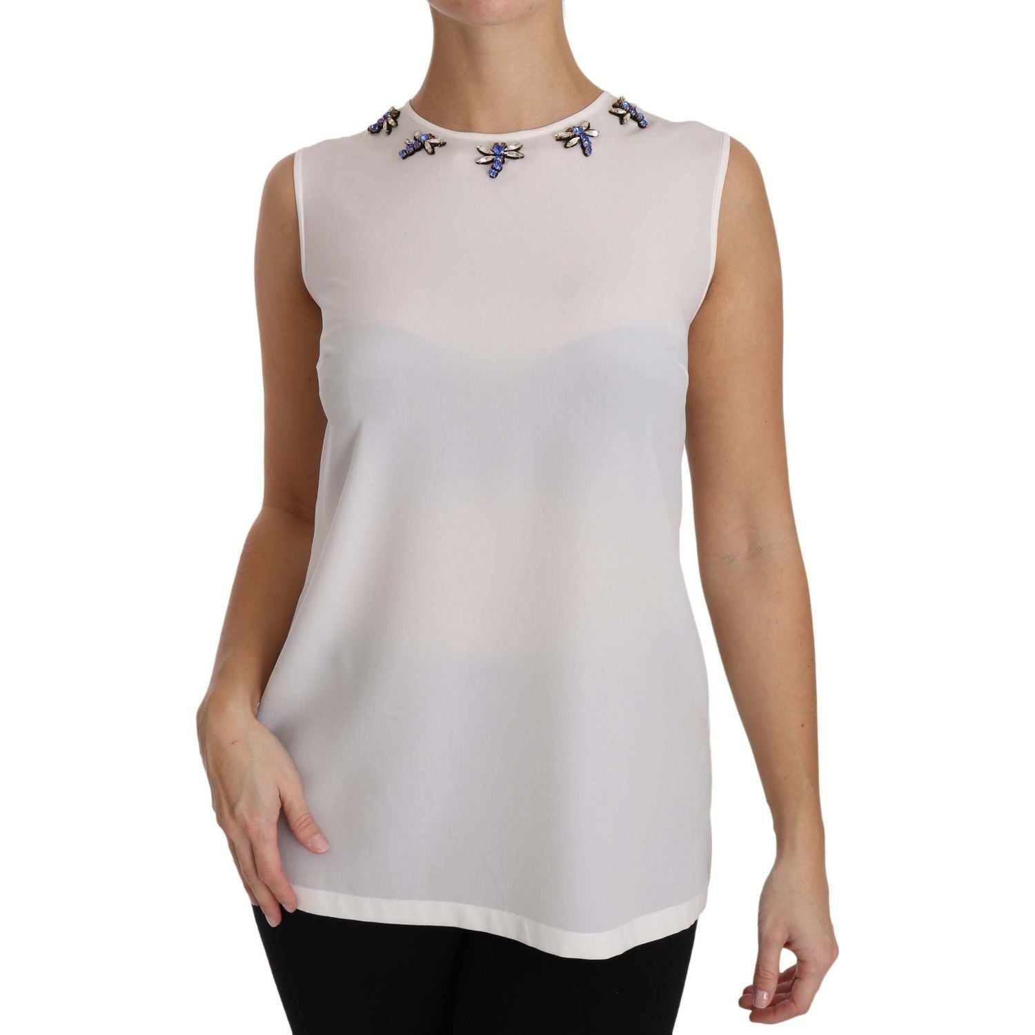 童话水晶缀饰真丝衬衫