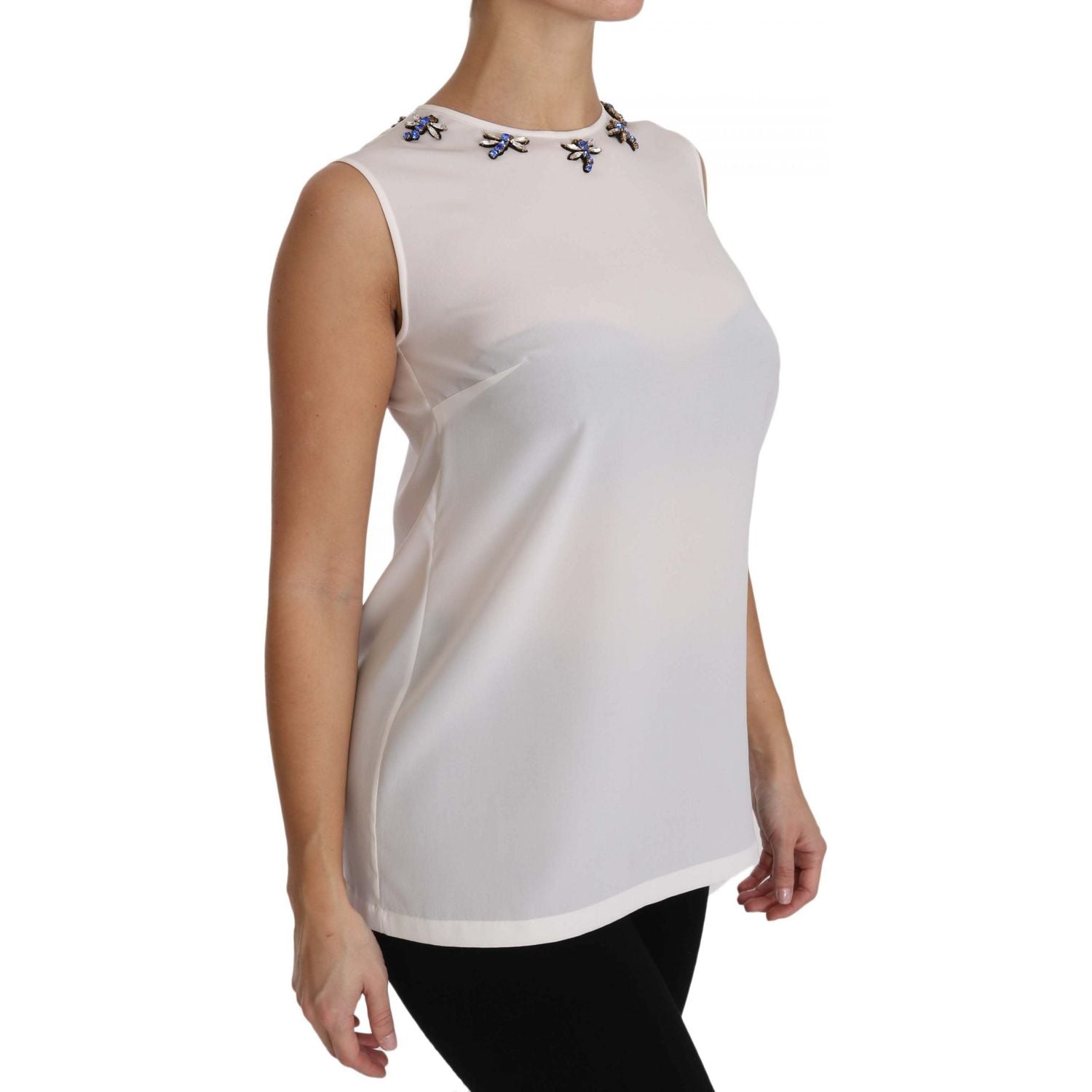 童话水晶缀饰真丝衬衫