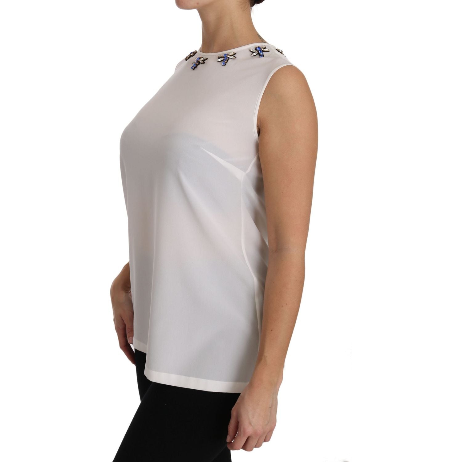 童话水晶缀饰真丝衬衫