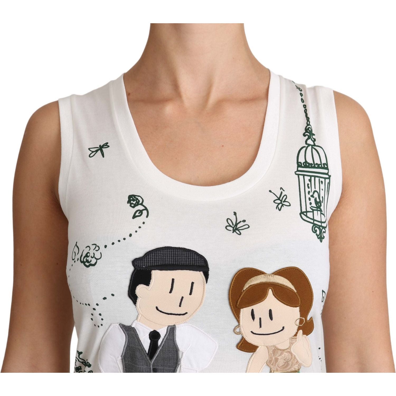 优雅白色无袖棉丝衬衫