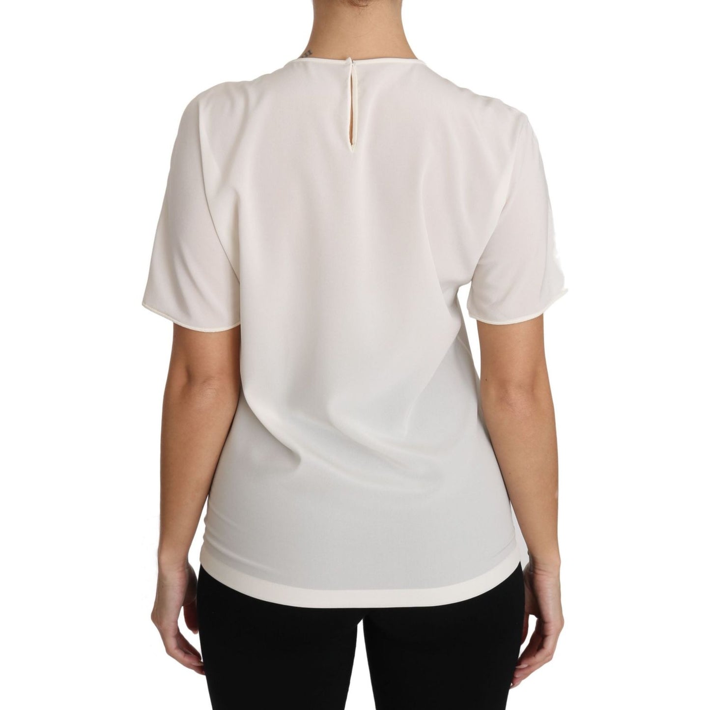 Dolce & Gabbana White Silk Stretch #dgfamily T-shirt