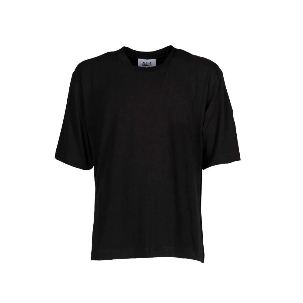 Alpha Studio Black Cotton T-Shirt
