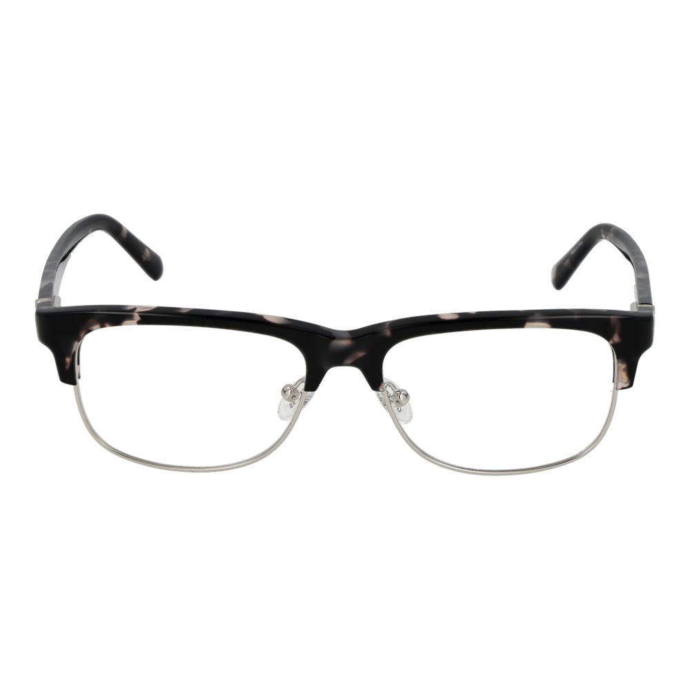 Guess Gray Women Glasses Frame with browline style, full-rim design in grey metal and plastic, size 55-17-145, spring hinge included.