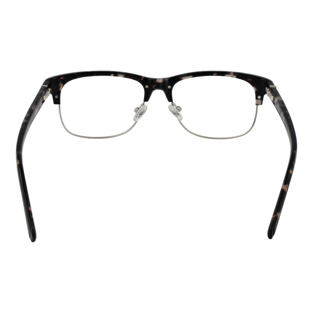 Back view of Guess Gray Women Glasses Frame with browline design, metal and plastic full-rim, size 55-17-145.