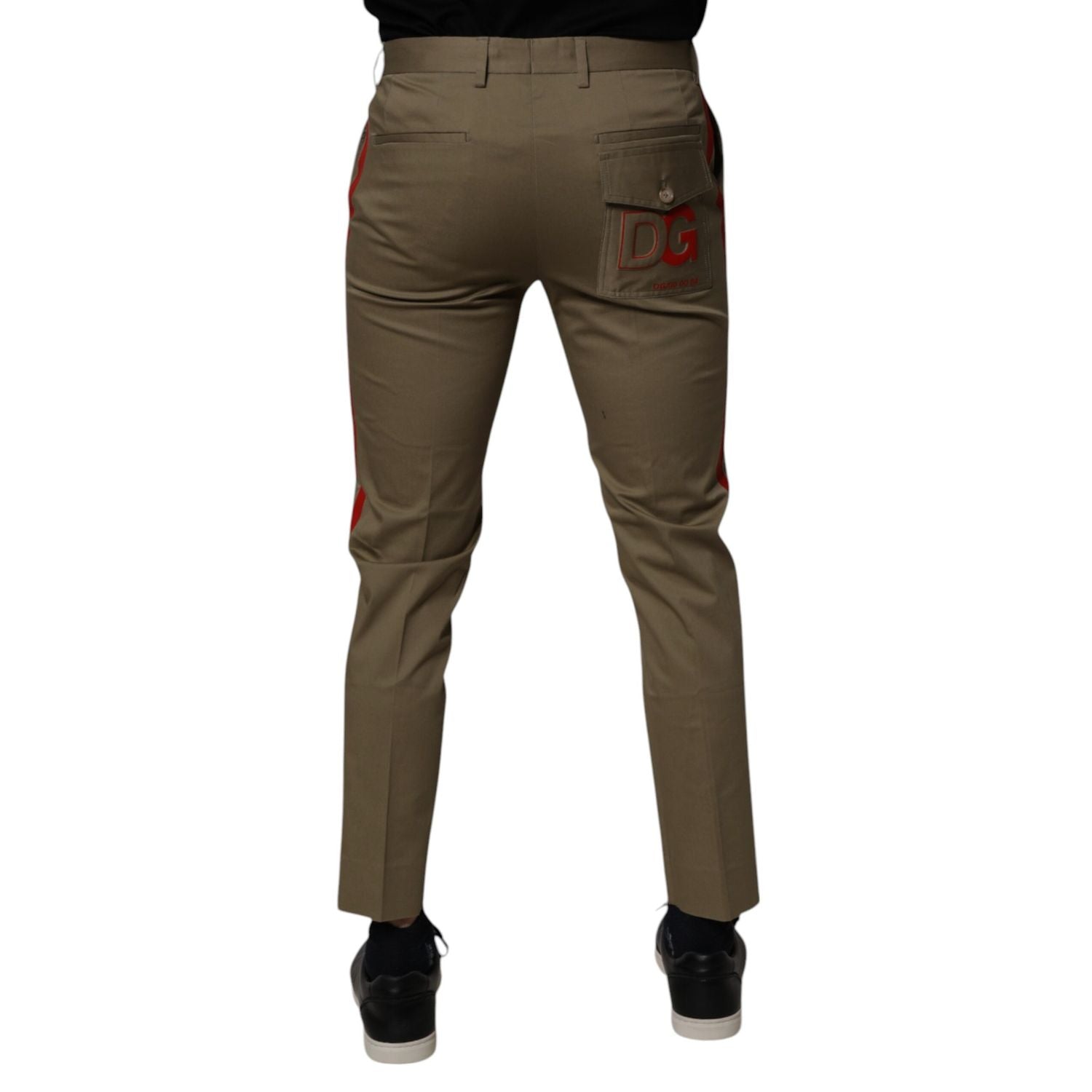 Dolce & Gabbana Dark Khaki Cotton Tapered Pants