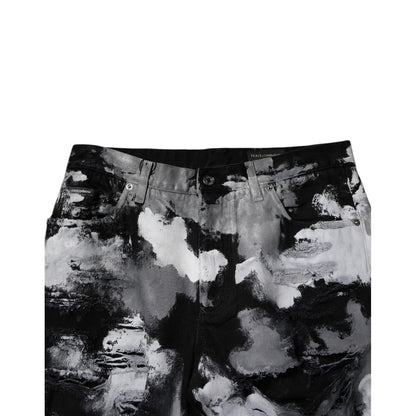 Dolce & Gabbana Multicolor Camouflage Tattered Skinny Denim Jeans